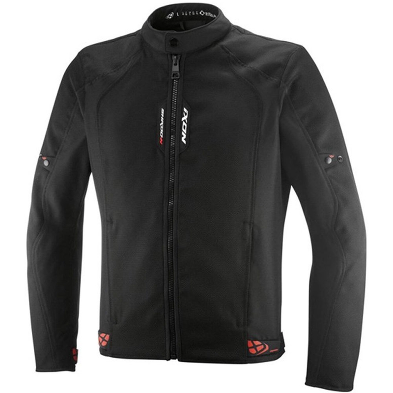 IXON Shadow Motorradjacke schwarz-weiß-fluoreszierend rot