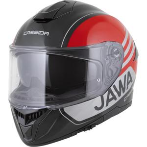 Cassida Integral GT 2.1 Jawa Sport Integralhelm für Motorräder, schwarz-perlmuttrot-silber