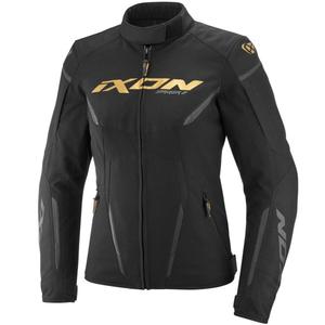 Damen-Motorradjacke IXON Striker 2 Lady schwarz-gold