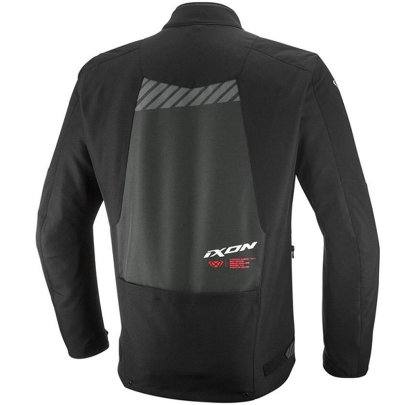 IXON Tyr Motorradjacke schwarz-anthrazit-fluoreszierend rot