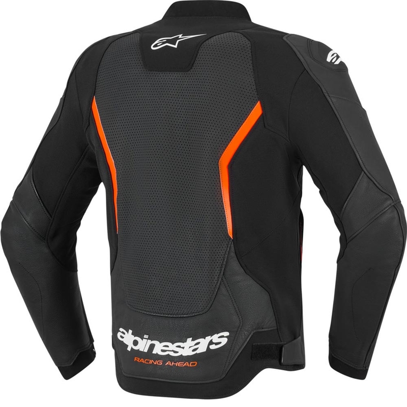 Alpinestars GP Force V2 Airflow Motorradjacke aus Leder, schwarz-fluoreszierend rot-weiß