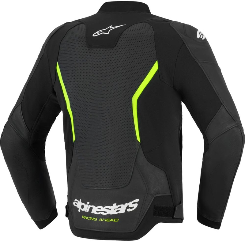 Alpinestars GP Force V2 Airflow Motorradjacke aus Leder, schwarz-fluoreszierend gelb