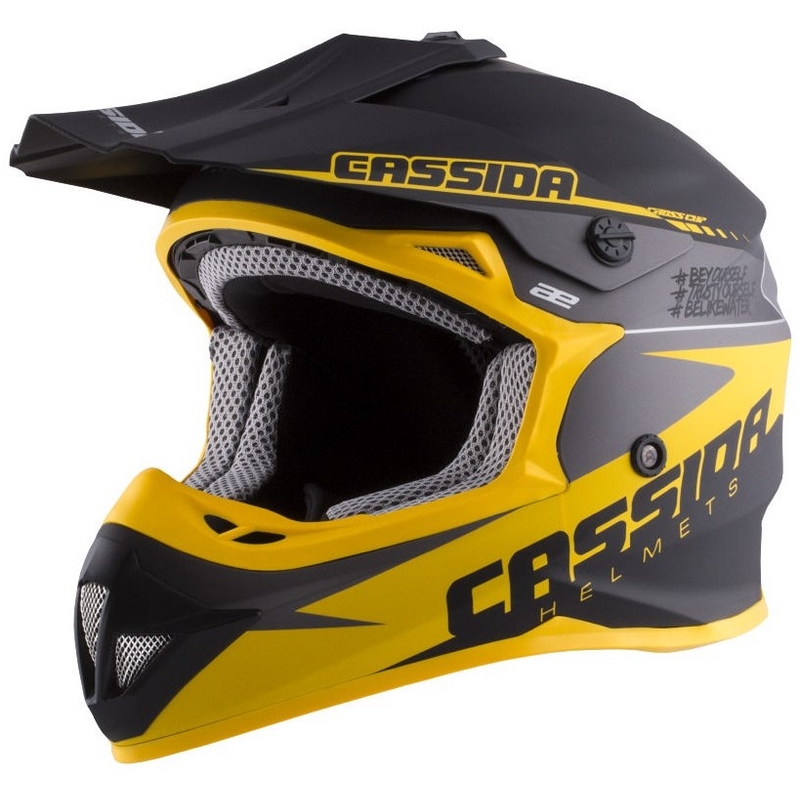 Kinder Motocross Helm Cassida Libor Podmol schwarz-gelb-grau