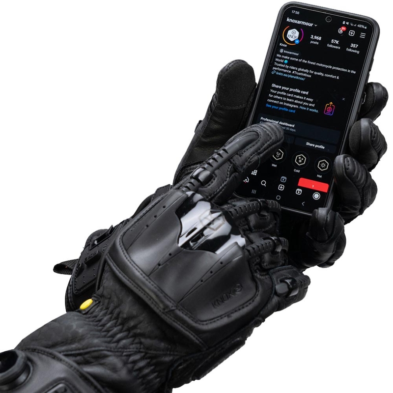Knox Handroid All Black Mk5 Motorradhandschuhe Schwarz