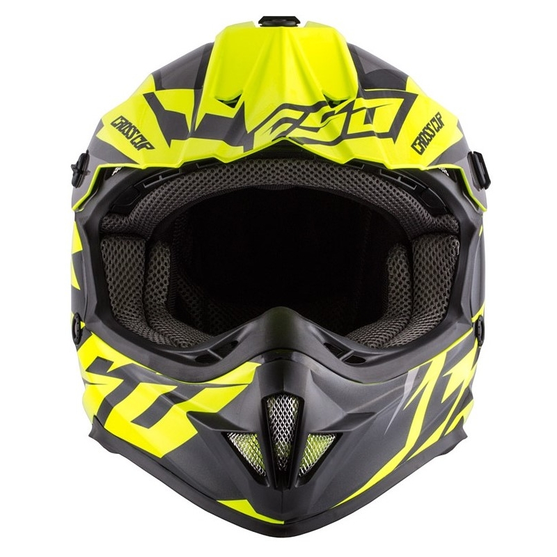 Kinder Motocross Helm Cassida Cross Cup Two schwarz-grau-fluo gelb