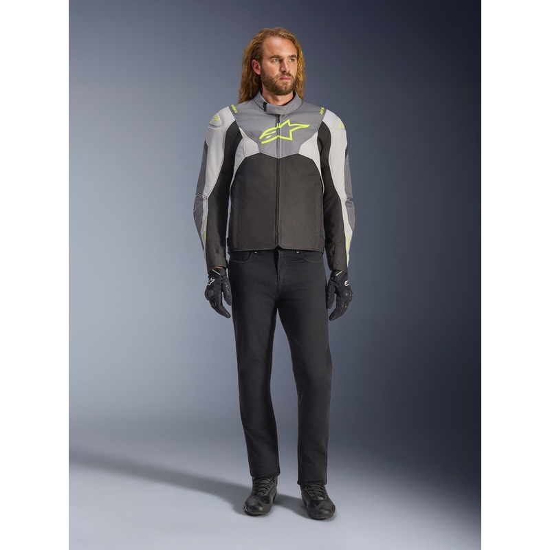 Alpinestars T-JAWS V4 Wasserdichte Motorradjacke Schwarz-Hellgrau-Grau