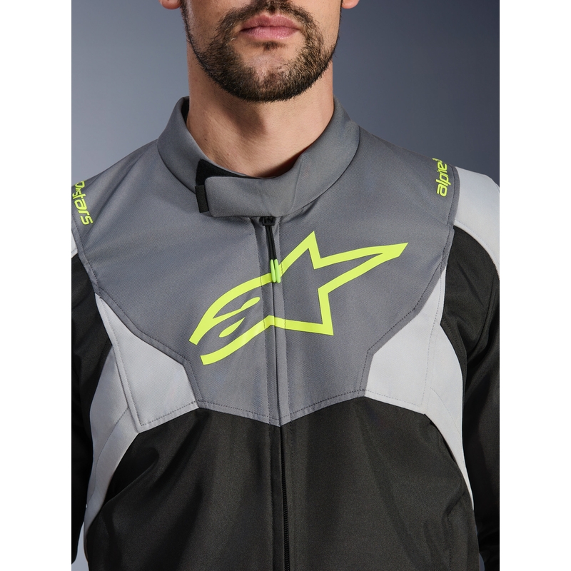 Alpinestars T-JAWS V4 Wasserdichte Motorradjacke Schwarz-Hellgrau-Grau
