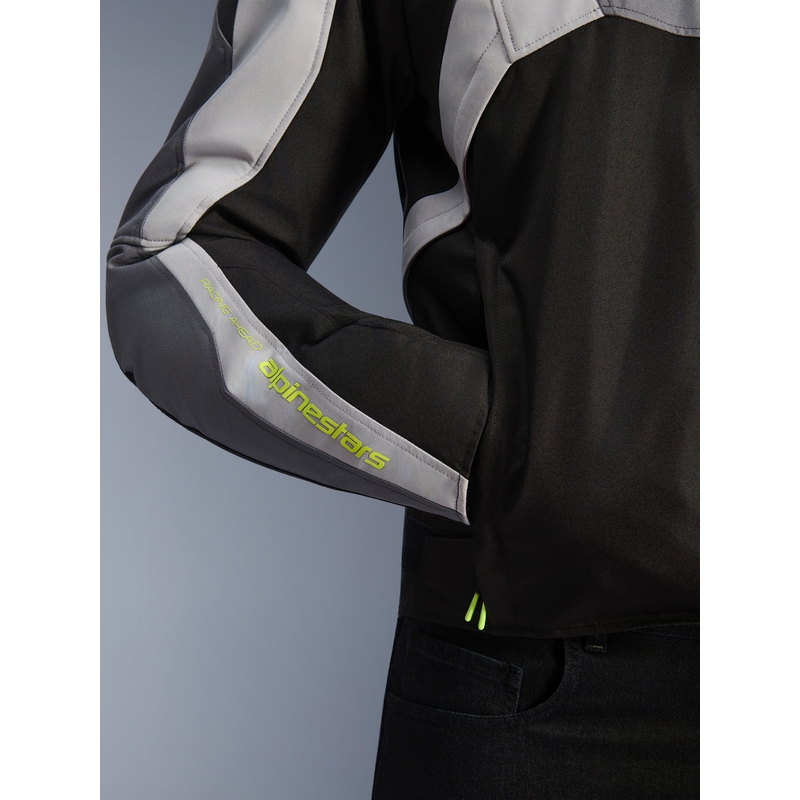 Alpinestars T-JAWS V4 Wasserdichte Motorradjacke Schwarz-Hellgrau-Grau