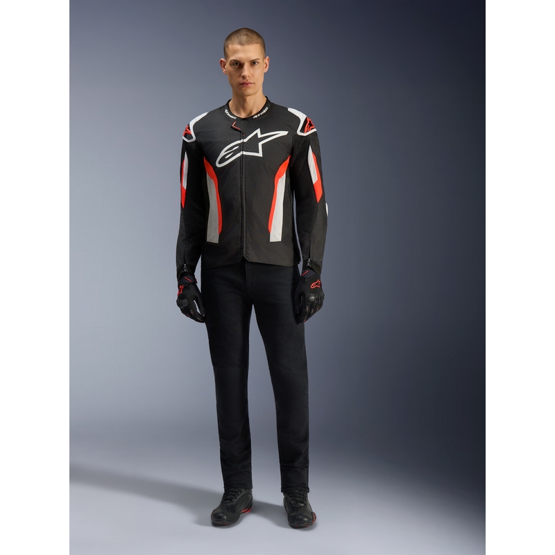 Alpinestars T-GP AIR Motorradjacke schwarz-fluoreszierend rot