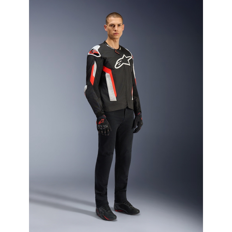 Alpinestars T-GP AIR Motorradjacke schwarz-fluoreszierend rot