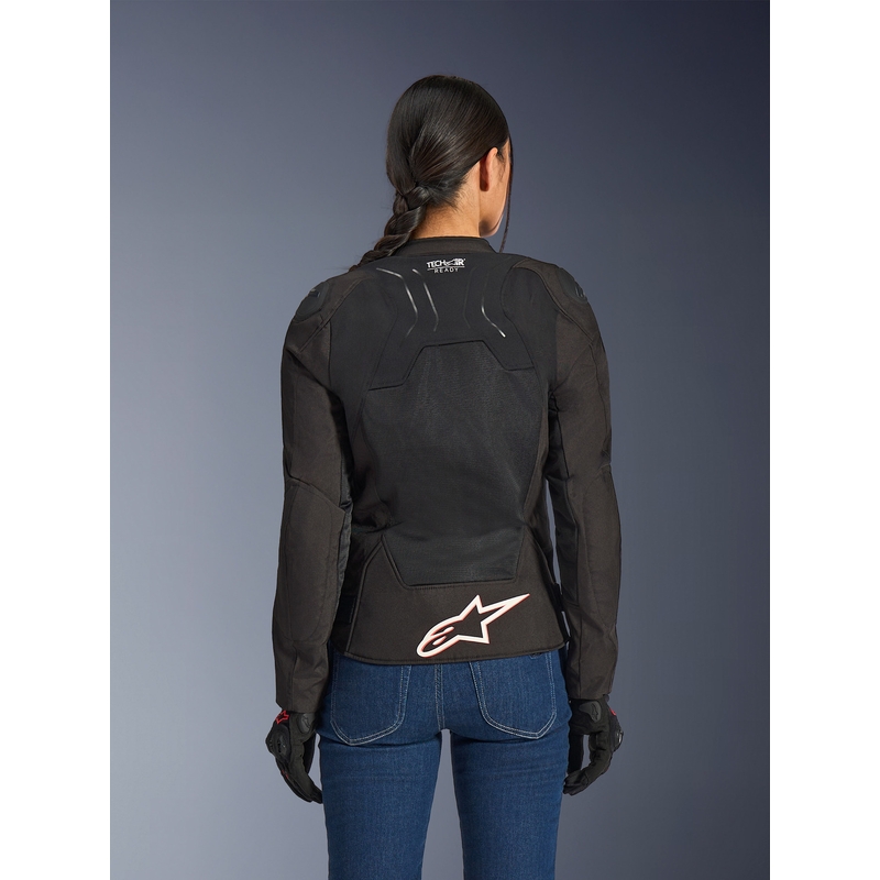Alpinestars Stella SMX Air Damen-Motorradjacke schwarz-weiß-fluoreszierend rot