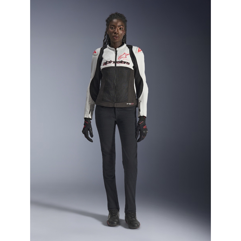 Alpinestars Stella SMX Air Damen-Motorradjacke hellgrau-schwarz-rosa