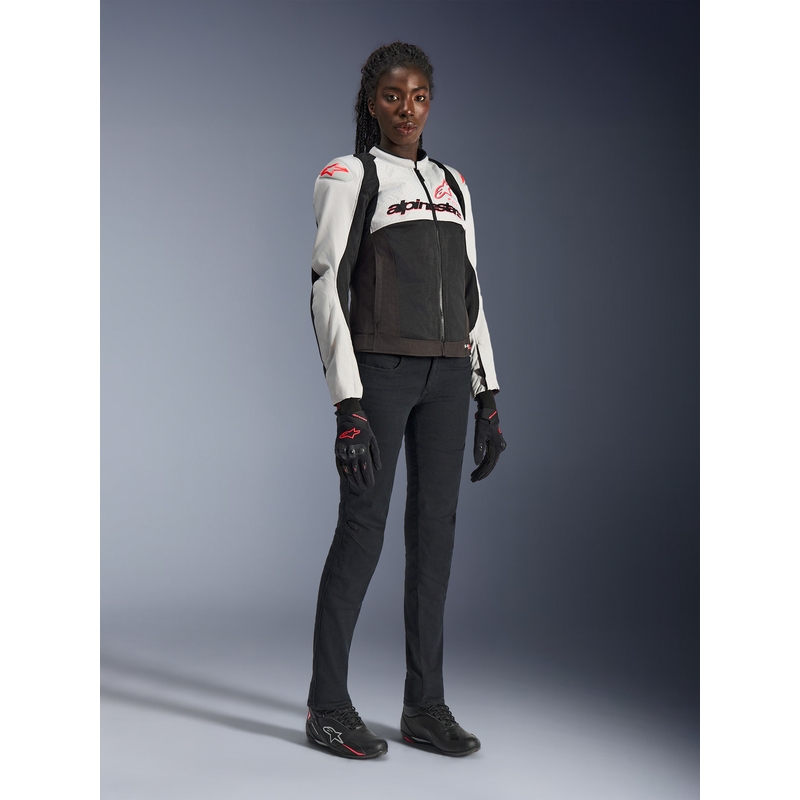 Alpinestars Stella SMX Air Damen-Motorradjacke hellgrau-schwarz-rosa