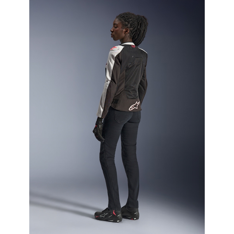 Alpinestars Stella SMX Air Damen-Motorradjacke hellgrau-schwarz-rosa