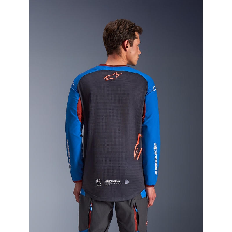 Alpinestars Maxdura Dual Motocross-Trikot, dunkelgrau-blau-orange