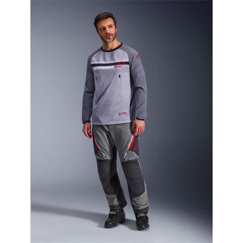 Alpinestars Maxdura Dual Motocross-Trikot hellgrau-dunkelgrau-orange