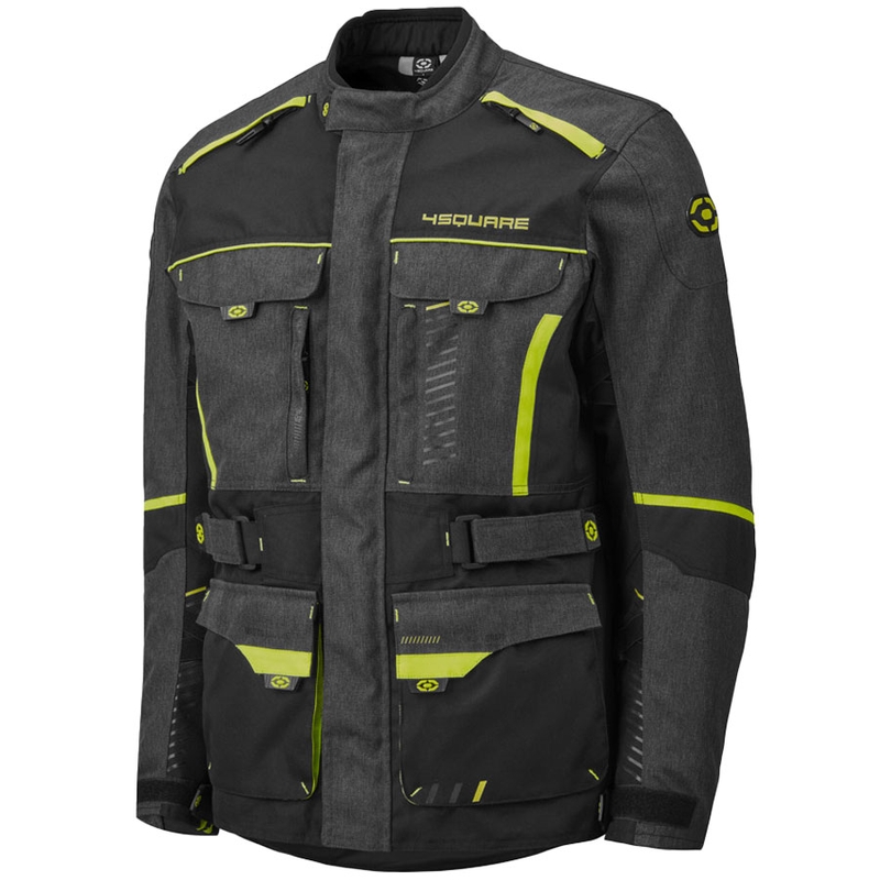 4SQUARE Trailer Craft Motorradjacke grau-fluoreszierend gelb