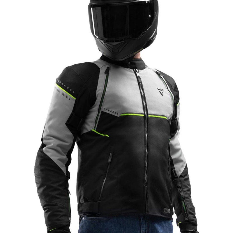 Rebelhorn Swift Motorradjacke, hellgrau-fluoreszierend gelb