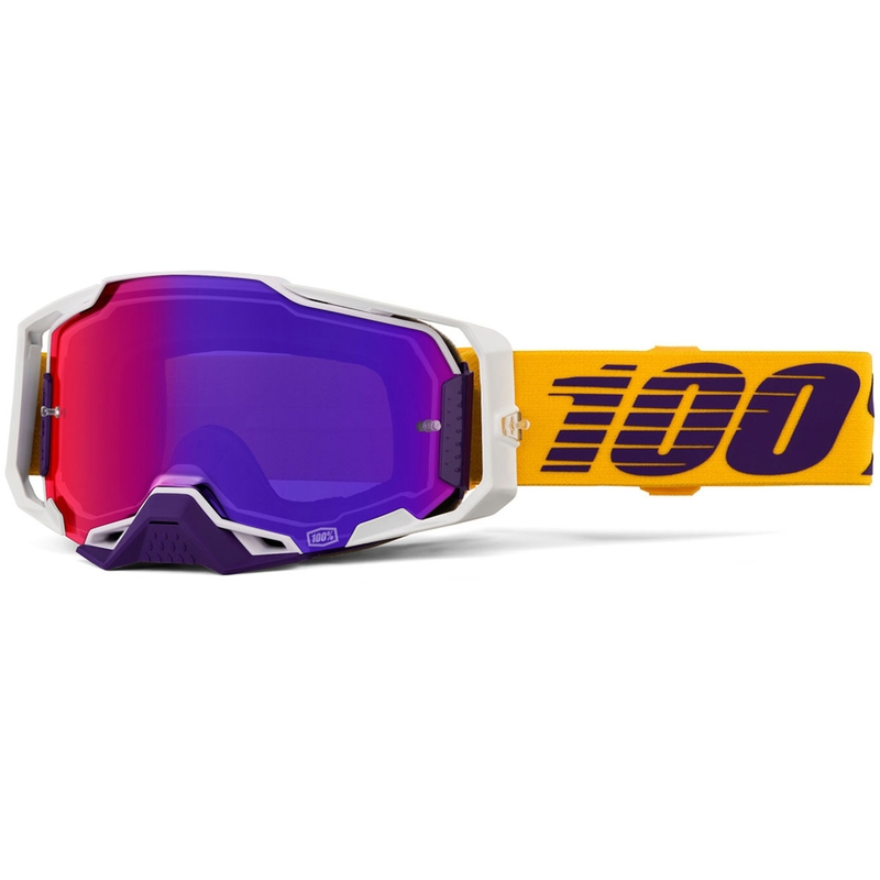 Motocross-Brille 100% Armega Difenbak mit violettem Plexiglas
