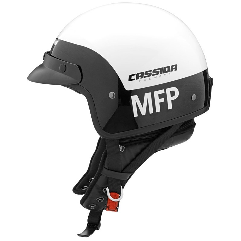 Offener Motorradhelm Cassida Police MFP schwarz und weiß