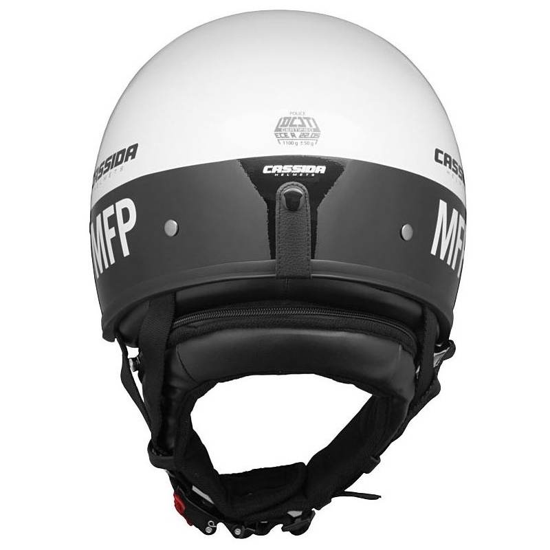 Offener Motorradhelm Cassida Police MFP schwarz und weiß