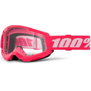Motocross-Brille 100% STRATA 2 NEU pink mit klarem Plexiglas