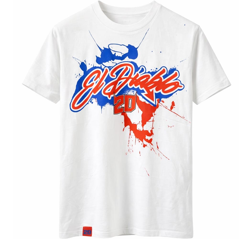 Ducati Fabio Quartararo 20 T-Shirt mit buntem Muster, weiß