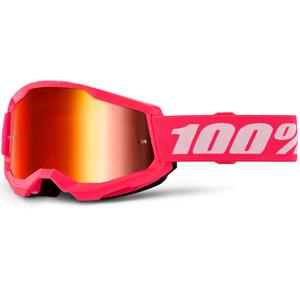 Motocross-Brille 100% STRATA 2 NEU pink mit rotem Plexiglas