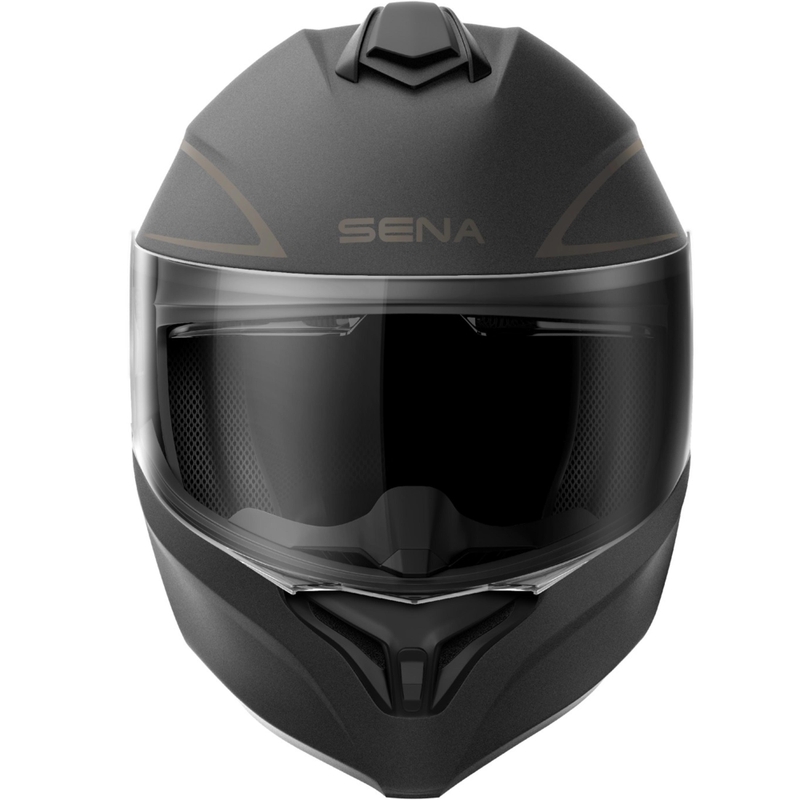 Klappbarer Motorradhelm mit Headset SENA Outrush R schwarz matt