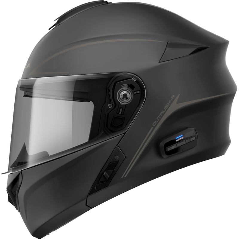 Klappbarer Motorradhelm mit Headset SENA Outrush R schwarz matt