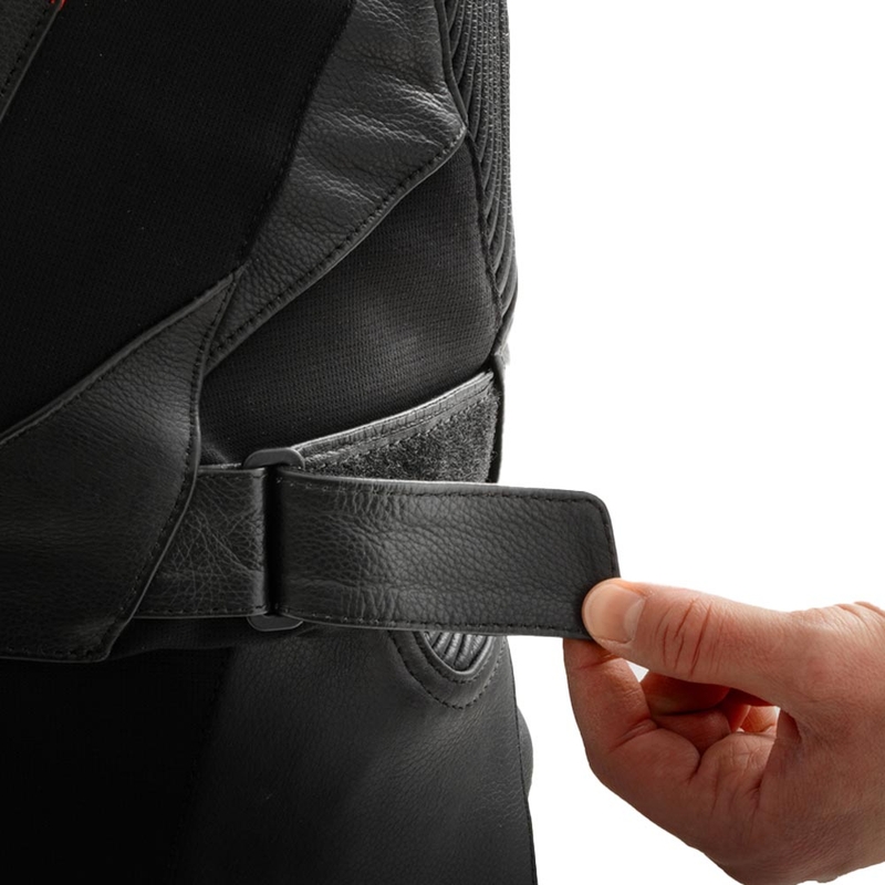 Rebelhorn Inferno Leder-Motorradjacke, schwarz-fluoreszierend rot