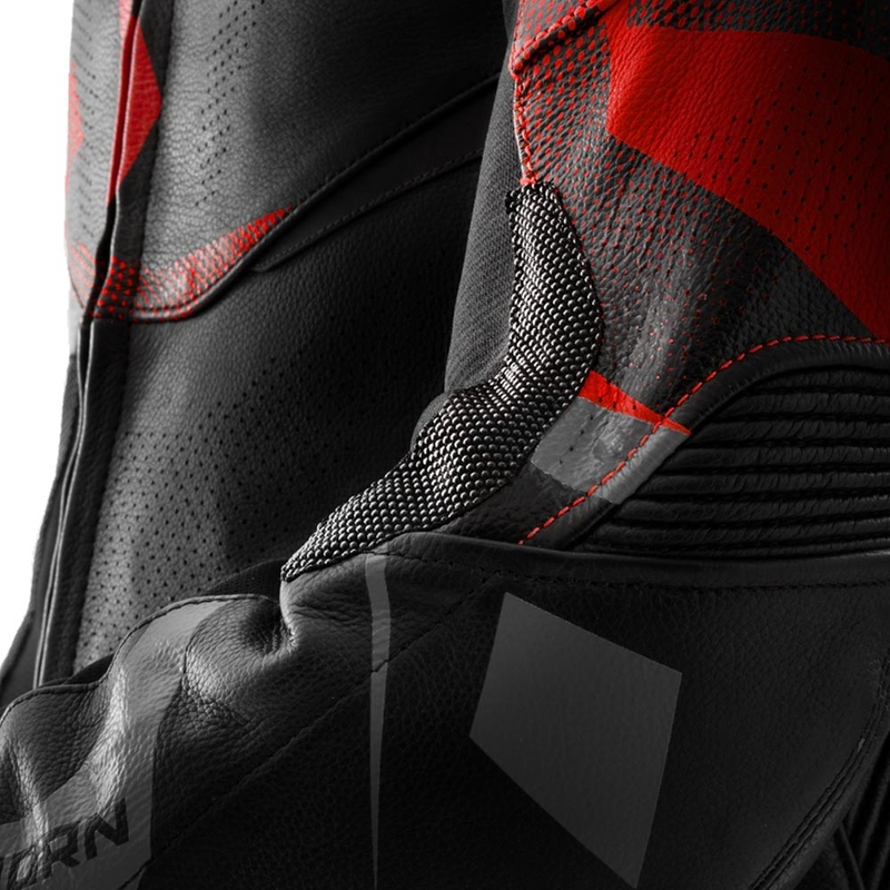 Rebelhorn Inferno Leder-Motorradjacke, schwarz-fluoreszierend rot