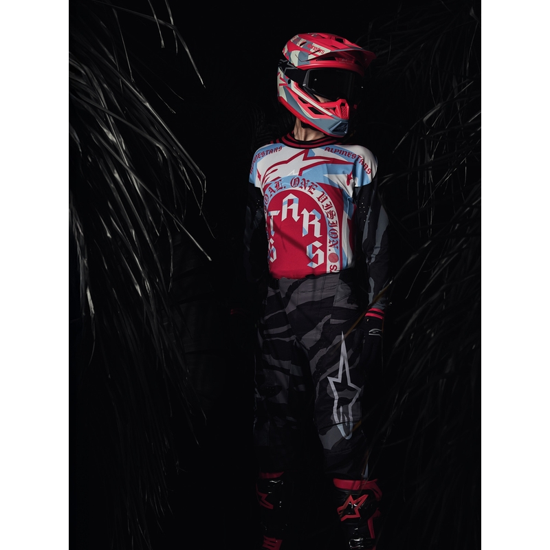 Alpinestars Supertech S-M7 Limited Edition Beast Coast Motocross-Helm, grau-schwarz-orange