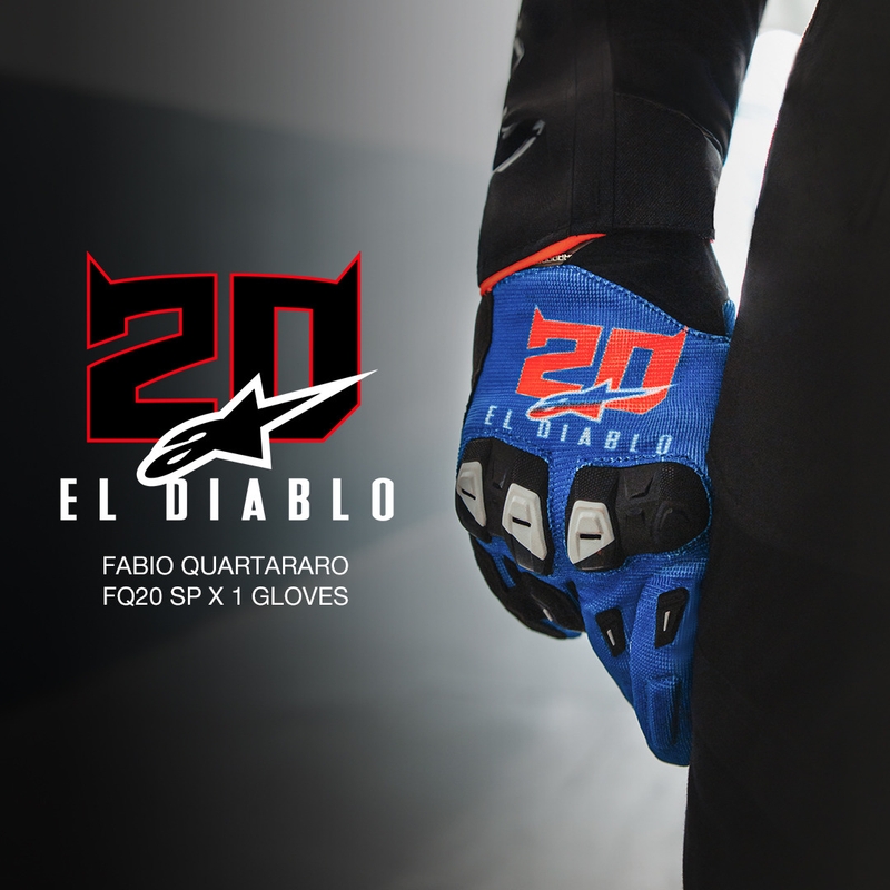 Alpinestars SP X 1 FQ20 Motorradhandschuhkollektion blau-schwarz-fluoreszierend rot