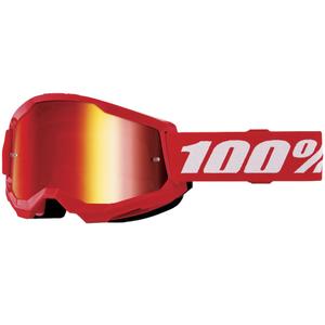 Kinder-Motocross-Brille 100 % STRATA 2 rot (rotes Plexiglas)