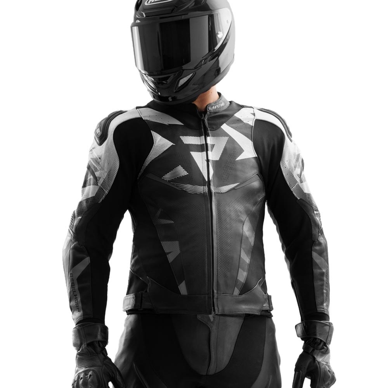 Rebelhorn Inferno Leder-Motorradjacke schwarz-weiß