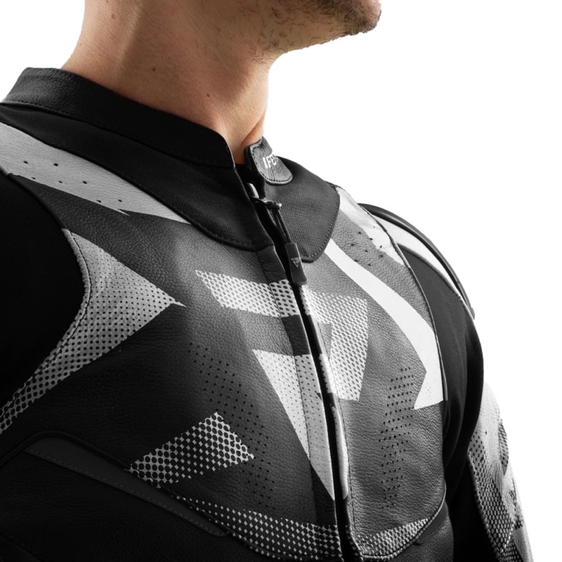 Rebelhorn Inferno Leder-Motorradjacke schwarz-weiß
