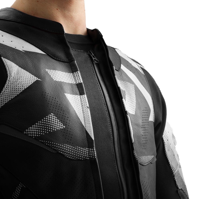 Rebelhorn Inferno Leder-Motorradjacke schwarz-weiß