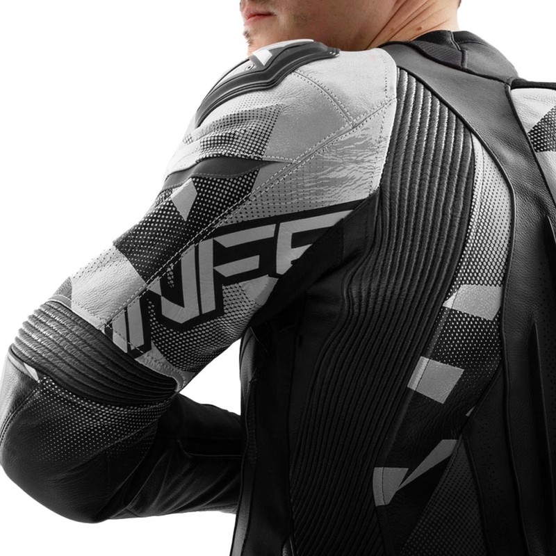 Rebelhorn Inferno Leder-Motorradjacke schwarz-weiß