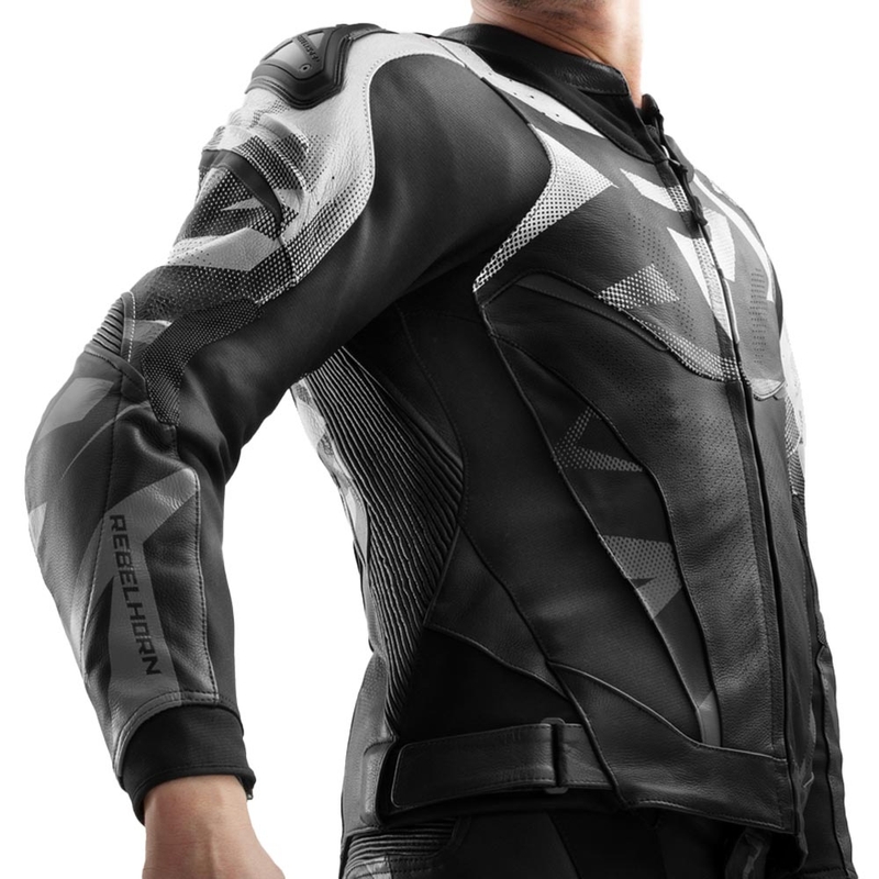 Rebelhorn Inferno Leder-Motorradjacke schwarz-weiß