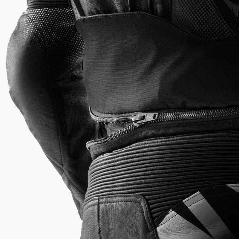 Rebelhorn Inferno Leder-Motorradjacke schwarz-weiß