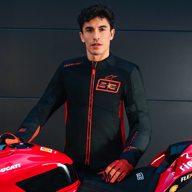 Alpinestars C-1 AIR MM93 Motorradjacke, Fluo-Kollektion, Rot-Rot-Schwarz