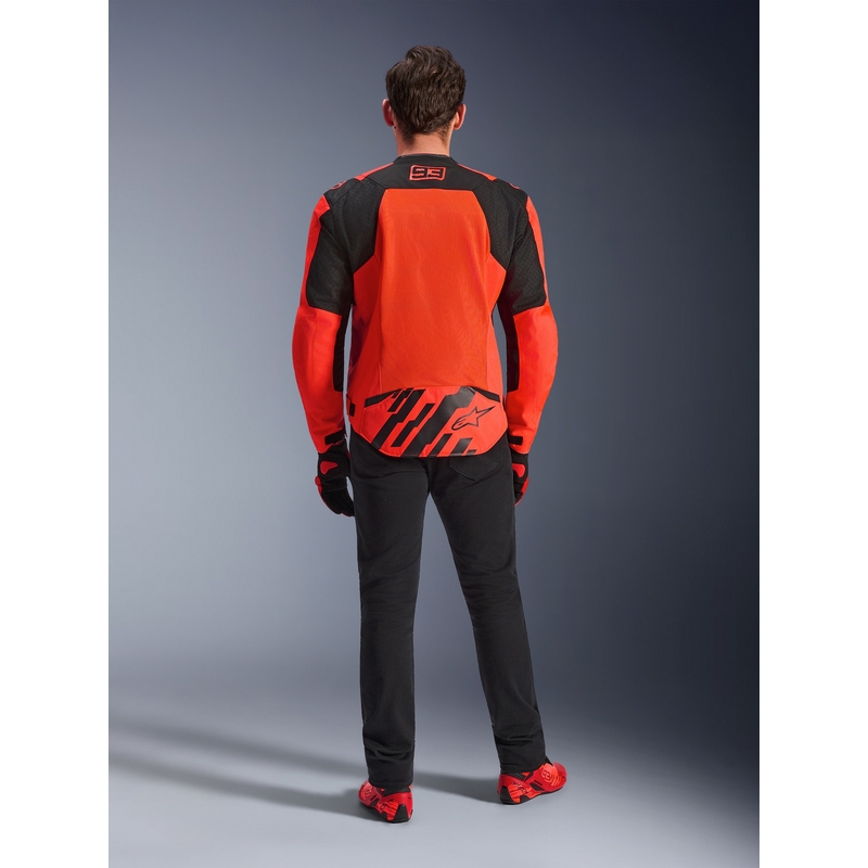 Alpinestars T-SPS Air V2 MM93 Motorradjacke, Fluo-Kollektion, Rot-Schwarz