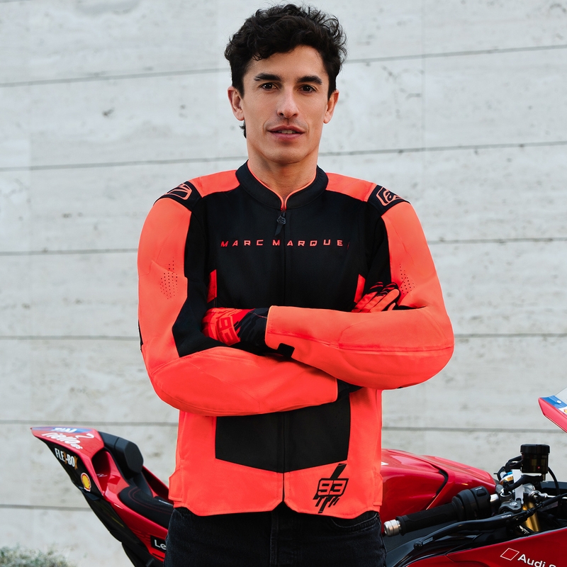 Alpinestars T-SPS Air V2 MM93 Motorradjacke, Fluo-Kollektion, Rot-Schwarz