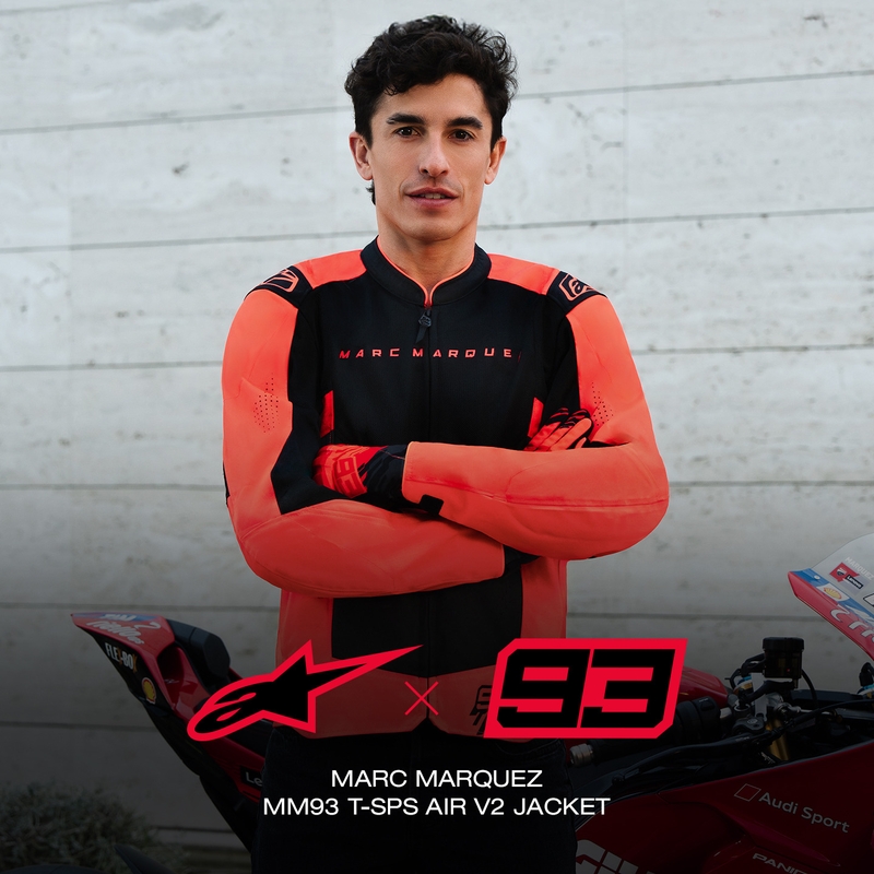 Alpinestars T-SPS Air V2 MM93 Motorradjacke, Fluo-Kollektion, Rot-Schwarz