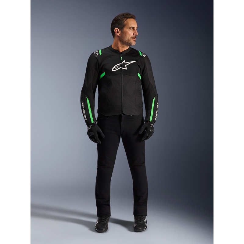 Alpinestars T-SPS Air V2 Motorradjacke schwarz-fluoreszierend grün