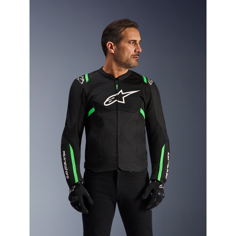 Alpinestars T-SPS Air V2 Motorradjacke schwarz-fluoreszierend grün