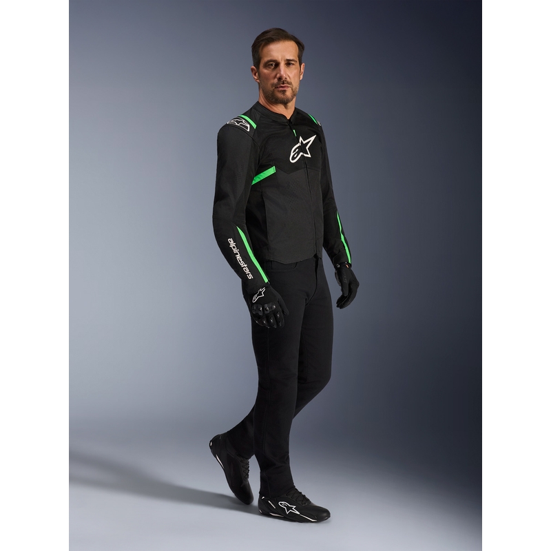 Alpinestars T-SPS Air V2 Motorradjacke schwarz-fluoreszierend grün