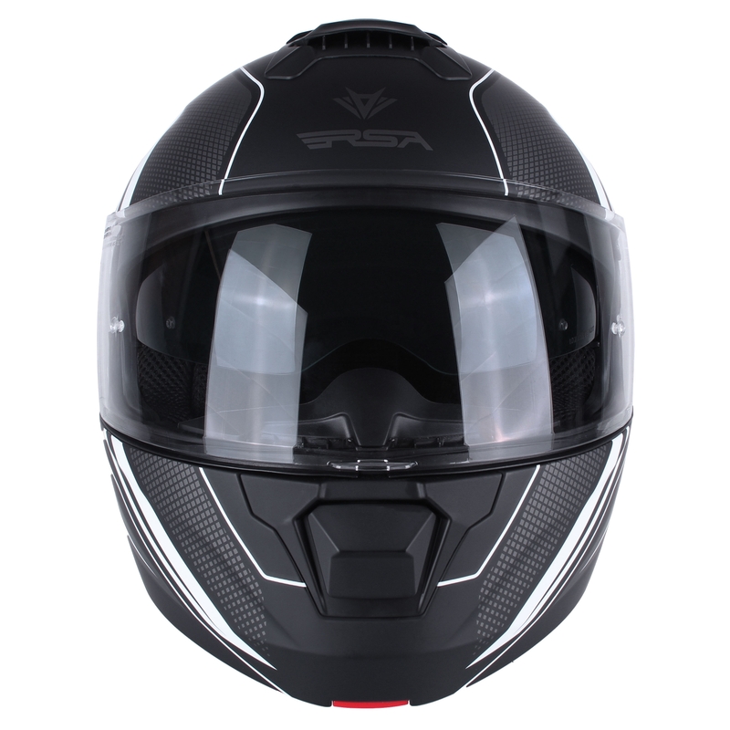 RSA Rival Klapphelm für Motorräder, schwarz-grau-weiß, im Angebot – 2. Wahl Ausverkauf - II. Qualität