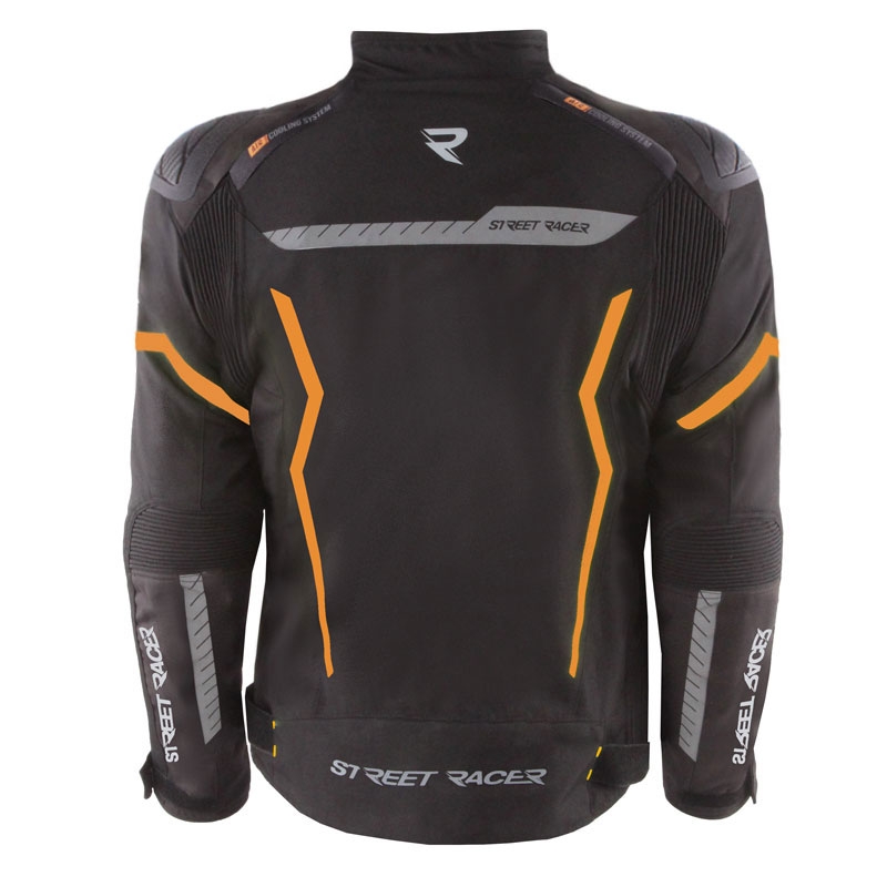 Street Racer Flex EVO Motorradjacke schwarz-orange - 2. Wahl - II. Qualität